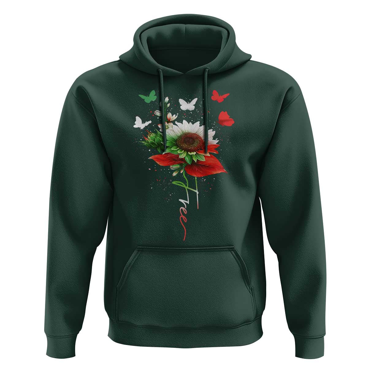 Free Iran Protest Hoodie Sunflower Flag
