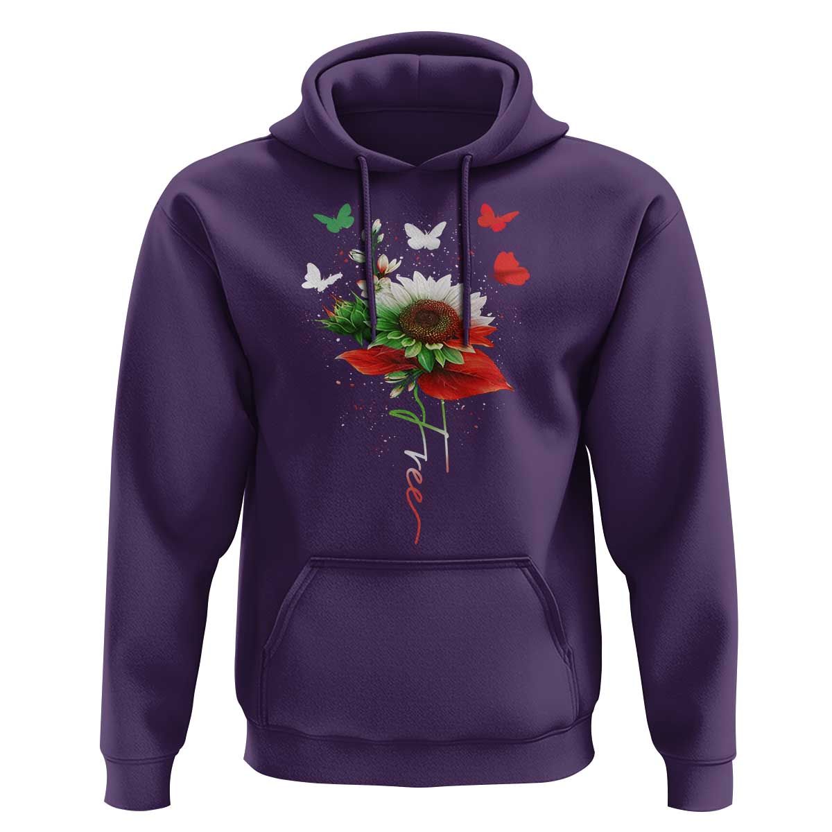 Free Iran Protest Hoodie Sunflower Flag