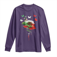 Free Iran Protest Long Sleeve Shirt Sunflower Flag