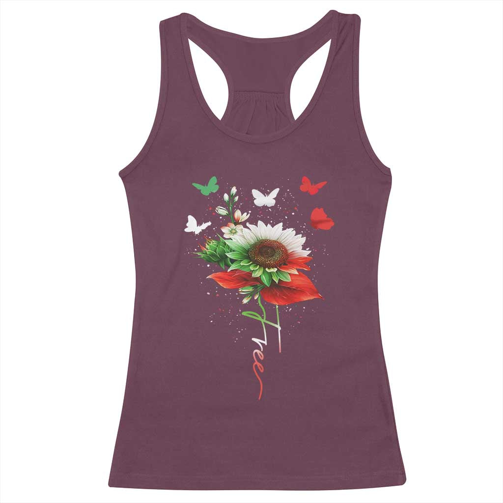 Free Iran Protest Racerback Tank Top Sunflower Flag