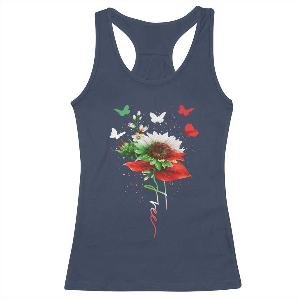 Free Iran Protest Racerback Tank Top Sunflower Flag