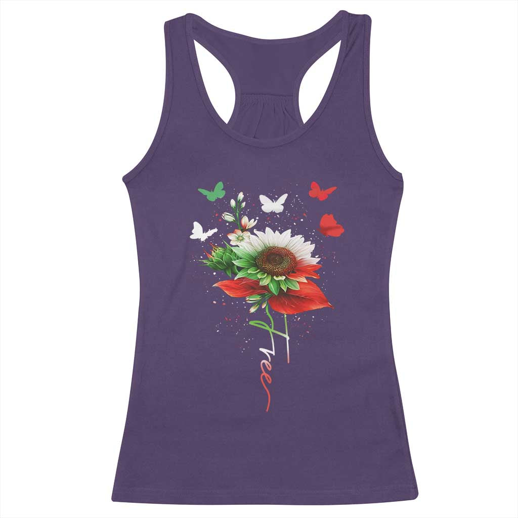 Free Iran Protest Racerback Tank Top Sunflower Flag