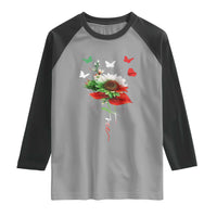 Free Iran Protest Raglan Shirt Sunflower Flag