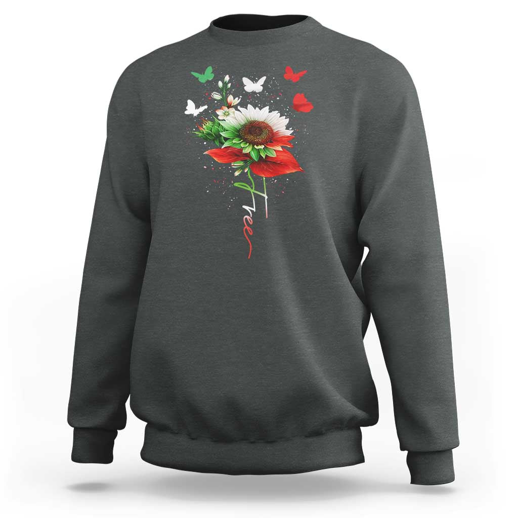 Free Iran Protest Sweatshirt Sunflower Flag