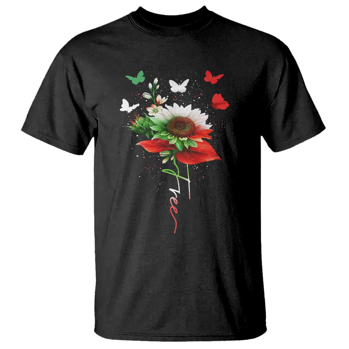 Free Iran Protest T Shirt Sunflower Flag