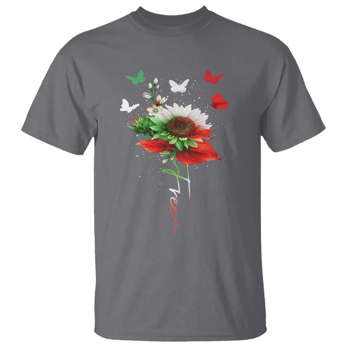 Free Iran Protest T Shirt Sunflower Flag