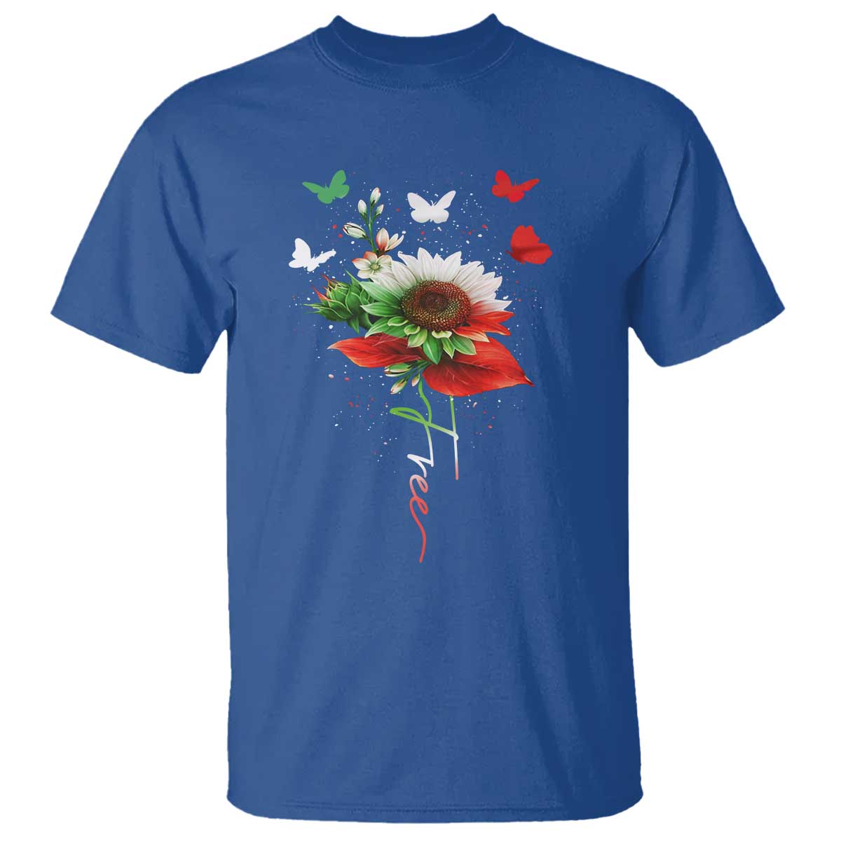 Free Iran Protest T Shirt Sunflower Flag