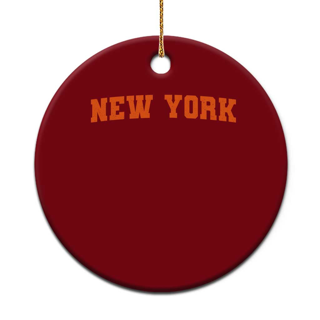 New York Ceramic Ornament Vintage Varsity Sports Throwback Design