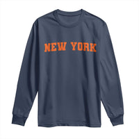 New York Long Sleeve Shirt Vintage Varsity Sports Throwback Design