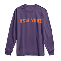 New York Long Sleeve Shirt Vintage Varsity Sports Throwback Design