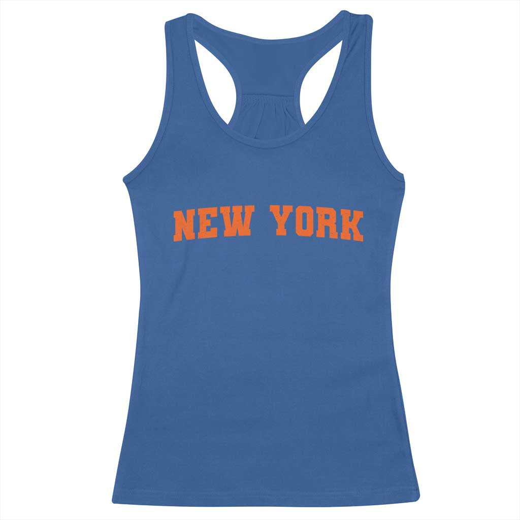 New York Racerback Tank Top Vintage Varsity Sports Throwback Design