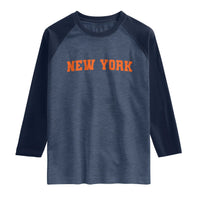New York Raglan Shirt Vintage Varsity Sports Throwback Design