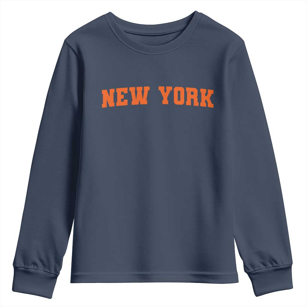 New York Youth Sweatshirt Vintage Varsity Sports Throwback Design