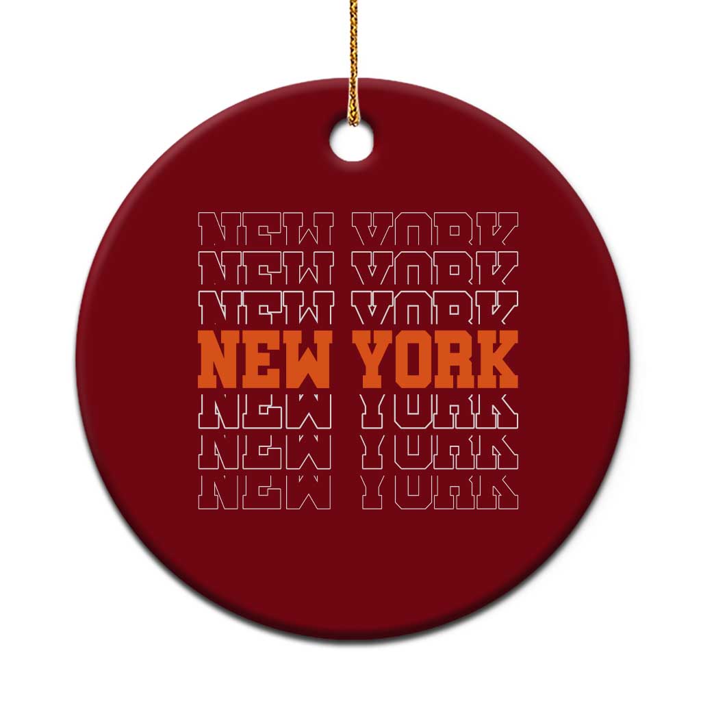 Vintage New York Ceramic Ornament Name Retro Design