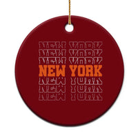 Vintage New York Ceramic Ornament Name Retro Design
