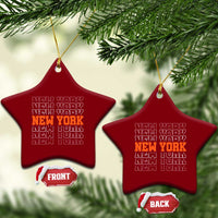 Vintage New York Ceramic Ornament Name Retro Design