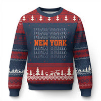 Vintage New York Ugly Christmas Sweater Name Retro Design