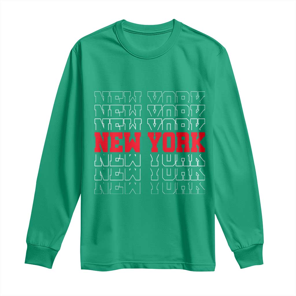 New York Vintage Long Sleeve Shirt State Pride Classic Throwback Design