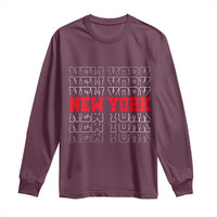 New York Vintage Long Sleeve Shirt State Pride Classic Throwback Design