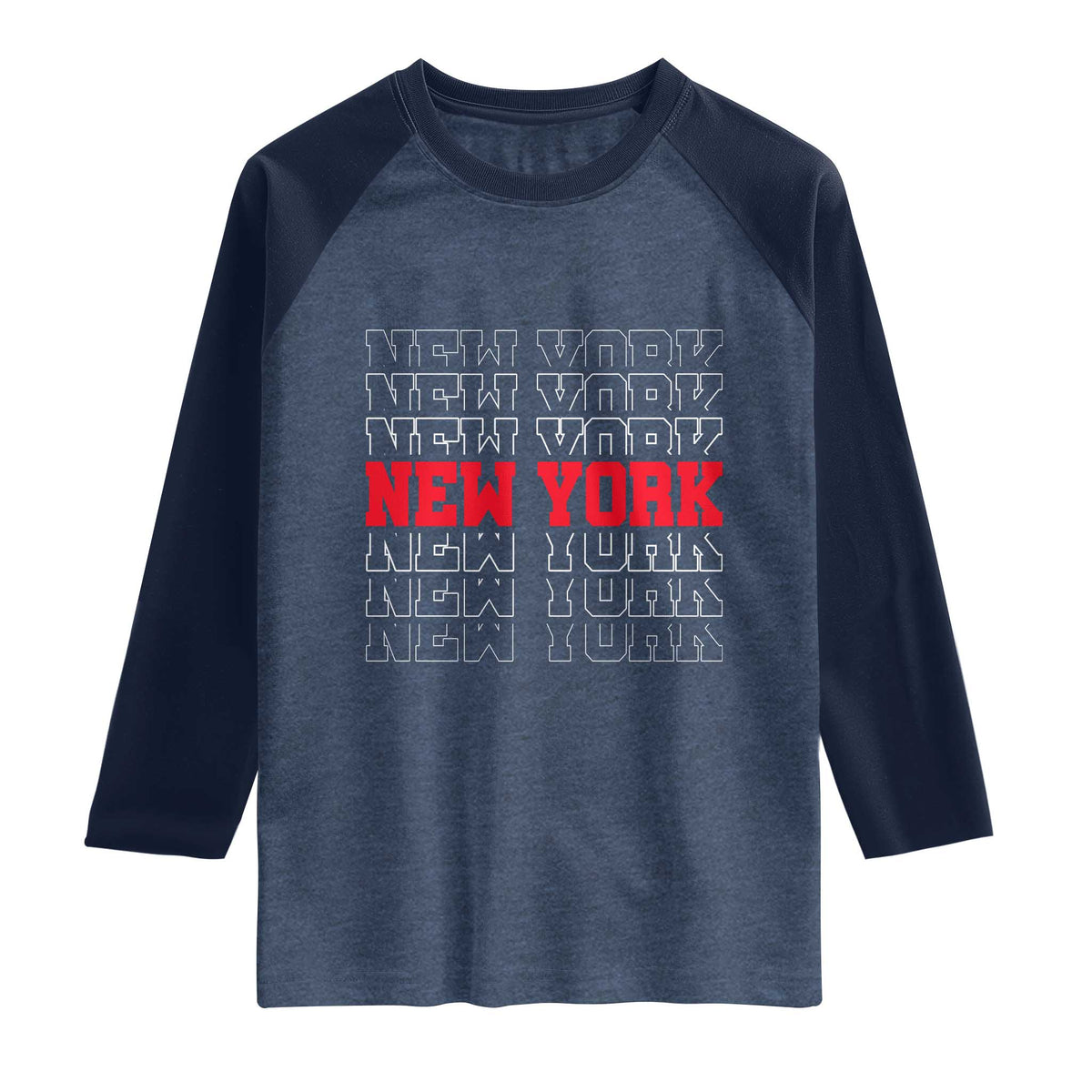 New York Vintage Raglan Shirt State Pride Classic Throwback Design
