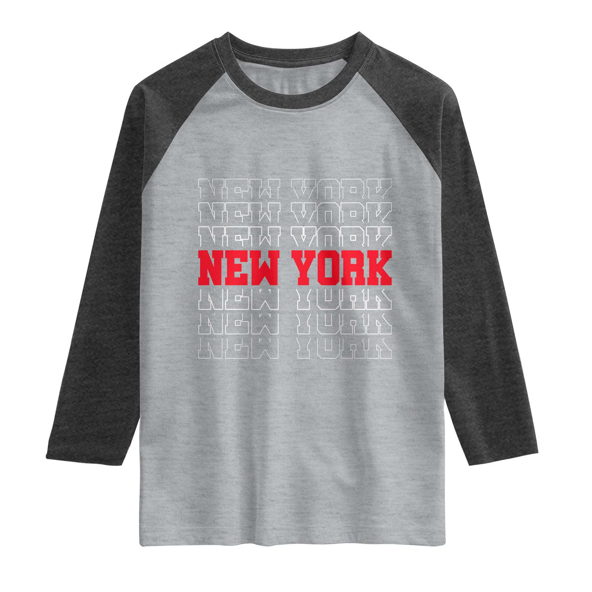 New York Vintage Raglan Shirt State Pride Classic Throwback Design