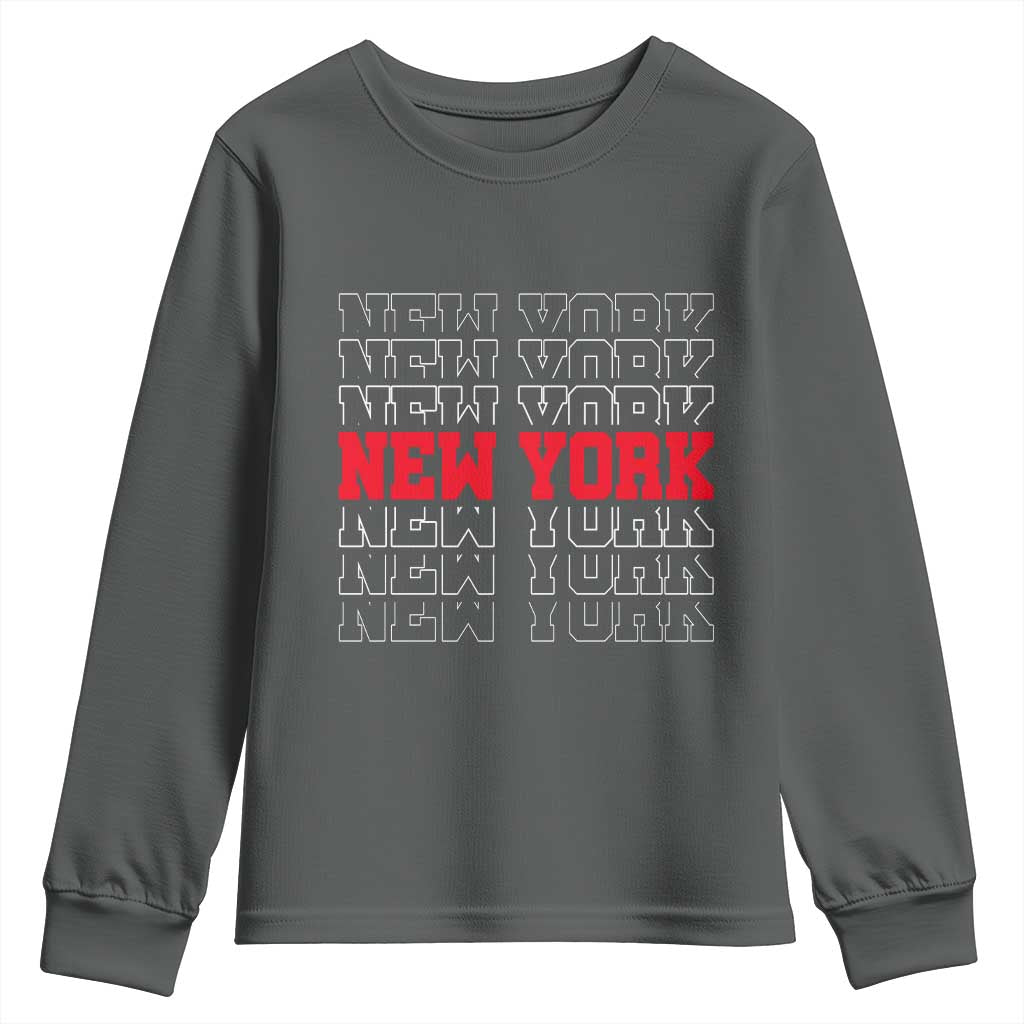 New York Vintage Youth Sweatshirt State Pride Classic Throwback Design