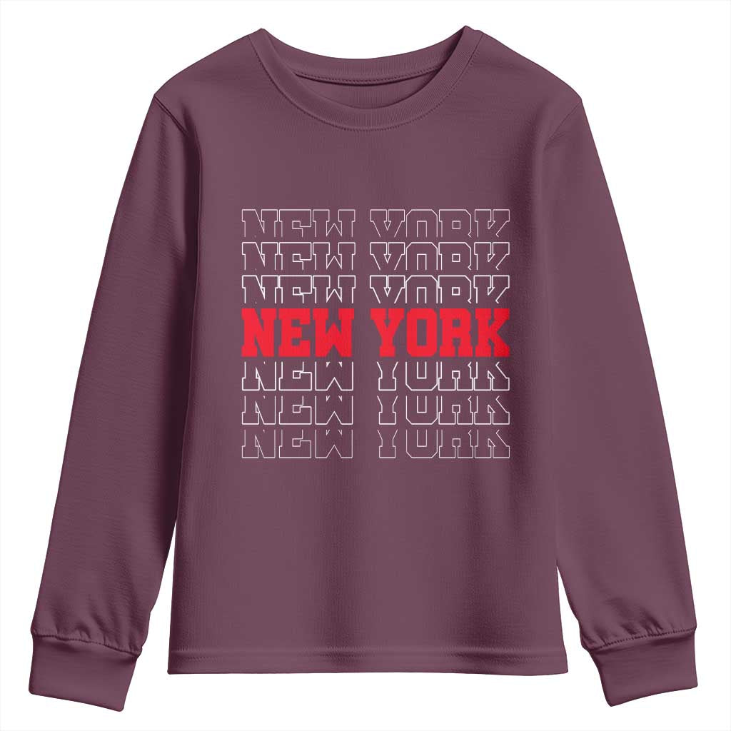 New York Vintage Youth Sweatshirt State Pride Classic Throwback Design