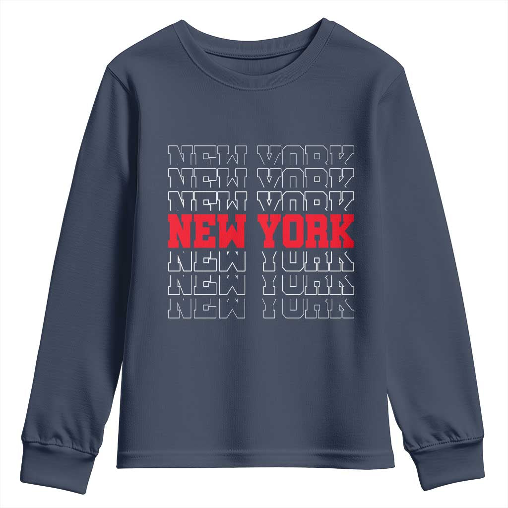 New York Vintage Youth Sweatshirt State Pride Classic Throwback Design