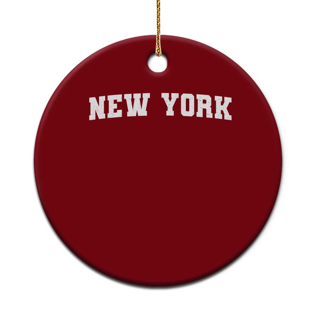 New York Vintage Varsity Sports Ceramic Ornament State Pride