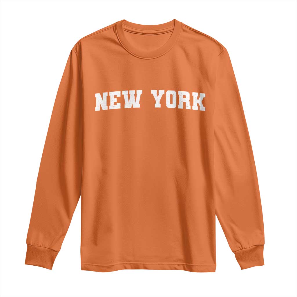 New York Vintage Varsity Sports Long Sleeve Shirt State Pride