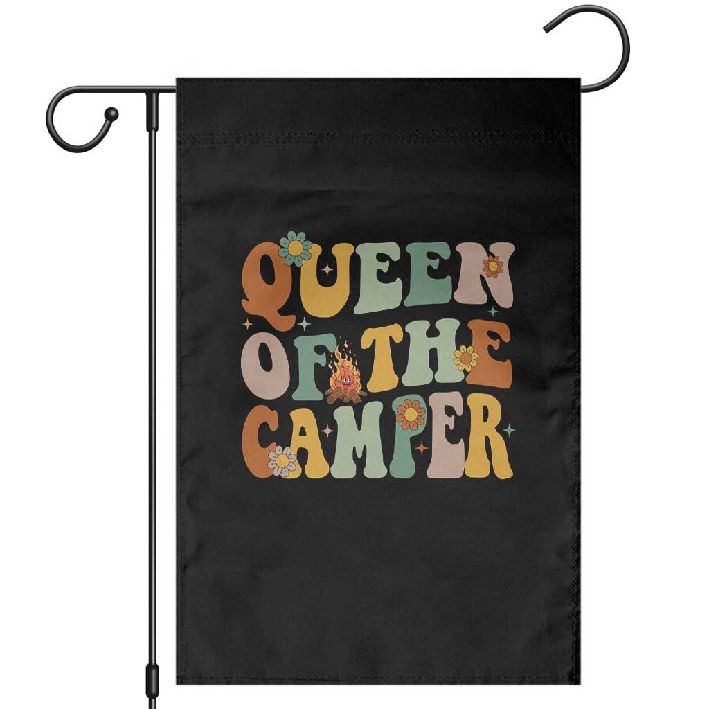 Camper Queen Garden Flag Retro Groovy Funny Women Girls RV Camping Lovers - Wonder Print Shop