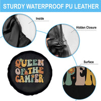 Camper Queen Spare Tire Cover Retro Groovy Funny Women Girls RV Camping Lovers - Wonder Print Shop