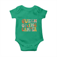 Camper Queen Baby Onesie Retro Groovy Funny Women Girls RV Camping Lovers - Wonder Print Shop