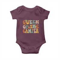 Camper Queen Baby Onesie Retro Groovy Funny Women Girls RV Camping Lovers - Wonder Print Shop