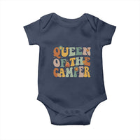 Camper Queen Baby Onesie Retro Groovy Funny Women Girls RV Camping Lovers - Wonder Print Shop