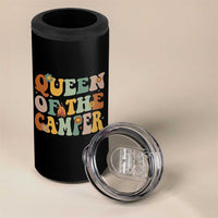 Camper Queen 4 in 1 Can Cooler Tumbler Retro Groovy Funny Women Girls RV Camping Lovers - Wonder Print Shop