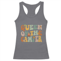 Camper Queen Racerback Tank Top Retro Groovy Funny Women Girls RV Camping Lovers - Wonder Print Shop
