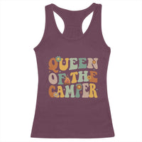 Camper Queen Racerback Tank Top Retro Groovy Funny Women Girls RV Camping Lovers - Wonder Print Shop