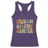 Camper Queen Racerback Tank Top Retro Groovy Funny Women Girls RV Camping Lovers - Wonder Print Shop
