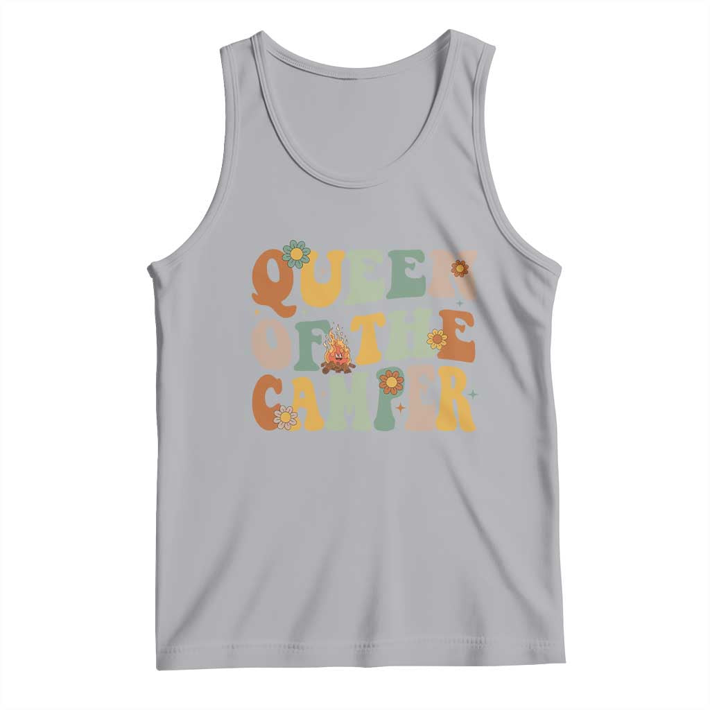Camper Queen Tank Top Retro Groovy Funny Women Girls RV Camping Lovers - Wonder Print Shop