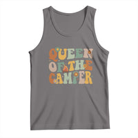 Camper Queen Tank Top Retro Groovy Funny Women Girls RV Camping Lovers - Wonder Print Shop