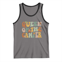 Camper Queen Tank Top Retro Groovy Funny Women Girls RV Camping Lovers - Wonder Print Shop