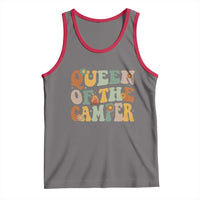 Camper Queen Tank Top Retro Groovy Funny Women Girls RV Camping Lovers - Wonder Print Shop