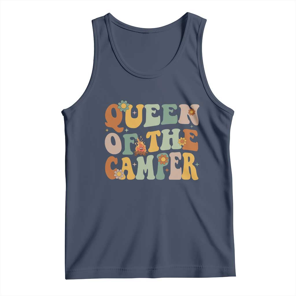 Camper Queen Tank Top Retro Groovy Funny Women Girls RV Camping Lovers - Wonder Print Shop