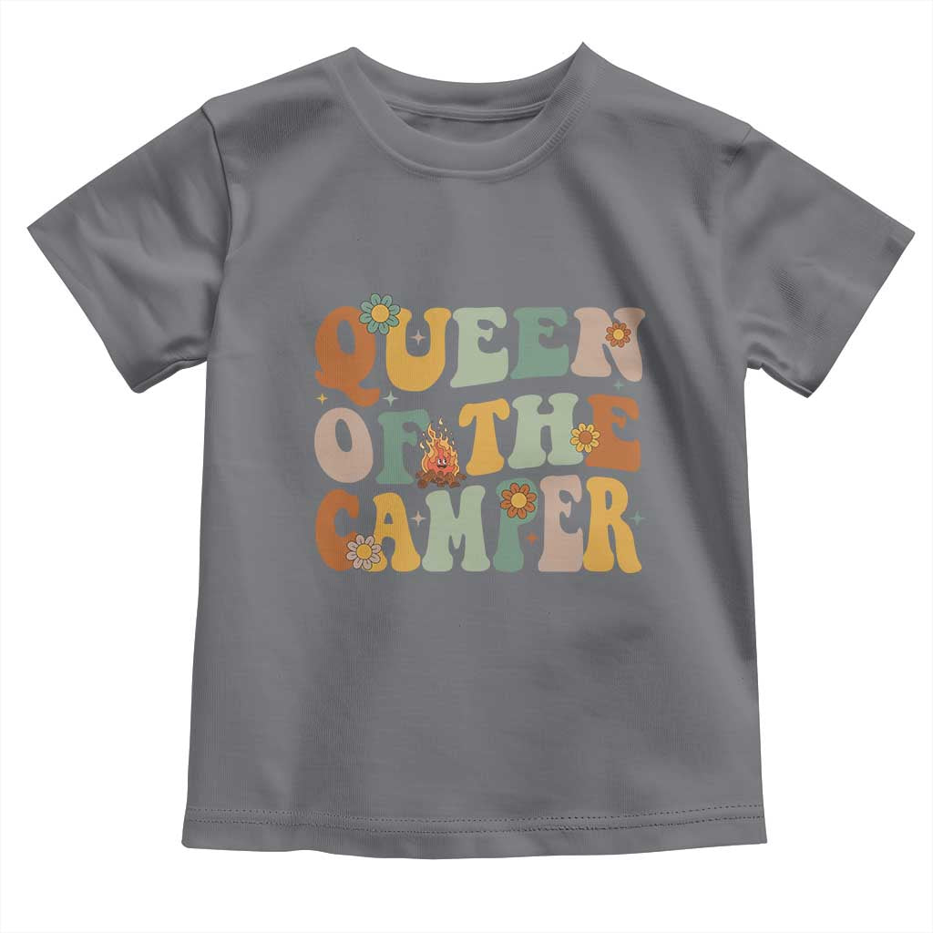 Camper Queen Toddler T Shirt Retro Groovy Funny Women Girls RV Camping Lovers - Wonder Print Shop