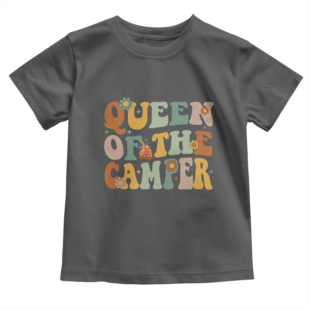Camper Queen Toddler T Shirt Retro Groovy Funny Women Girls RV Camping Lovers - Wonder Print Shop