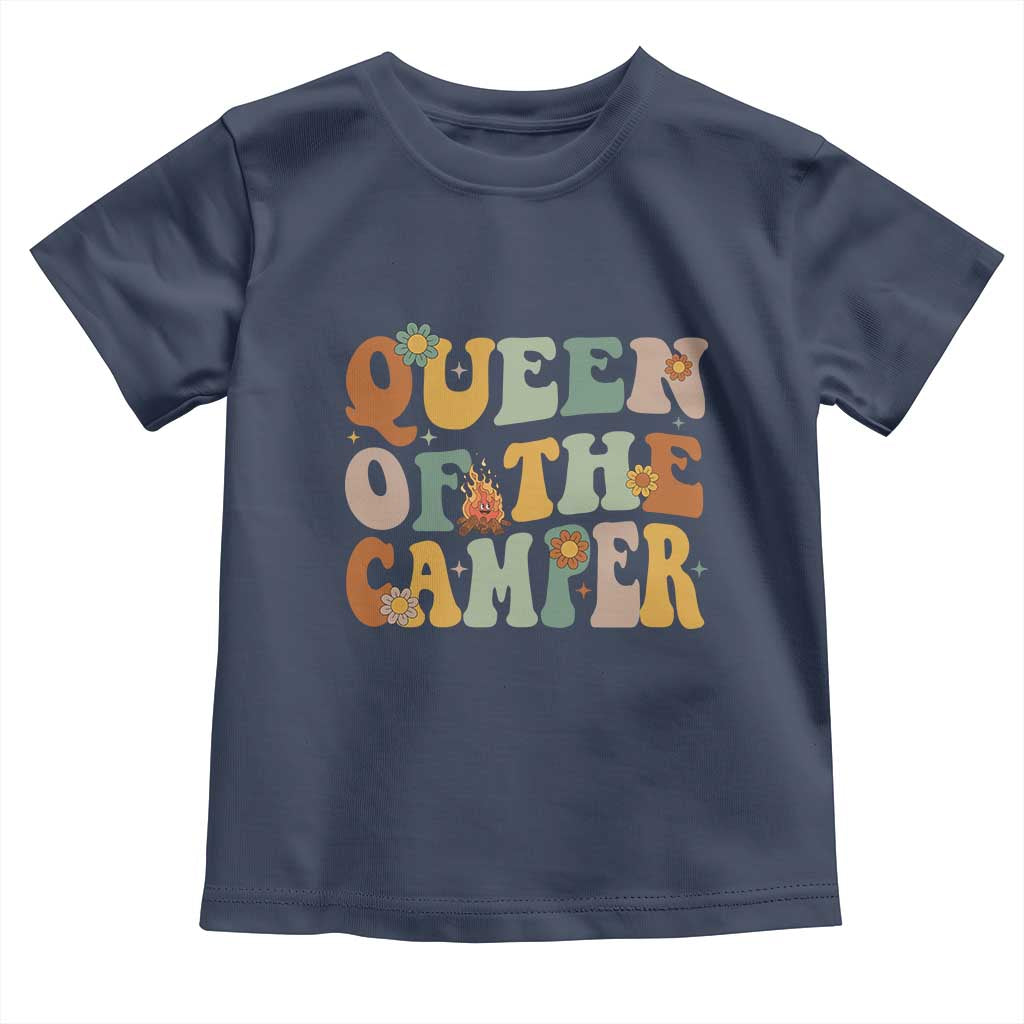 Camper Queen Toddler T Shirt Retro Groovy Funny Women Girls RV Camping Lovers - Wonder Print Shop