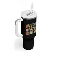 Camper Queen Tumbler With Handle Retro Groovy Funny Women Girls RV Camping Lovers - Wonder Print Shop