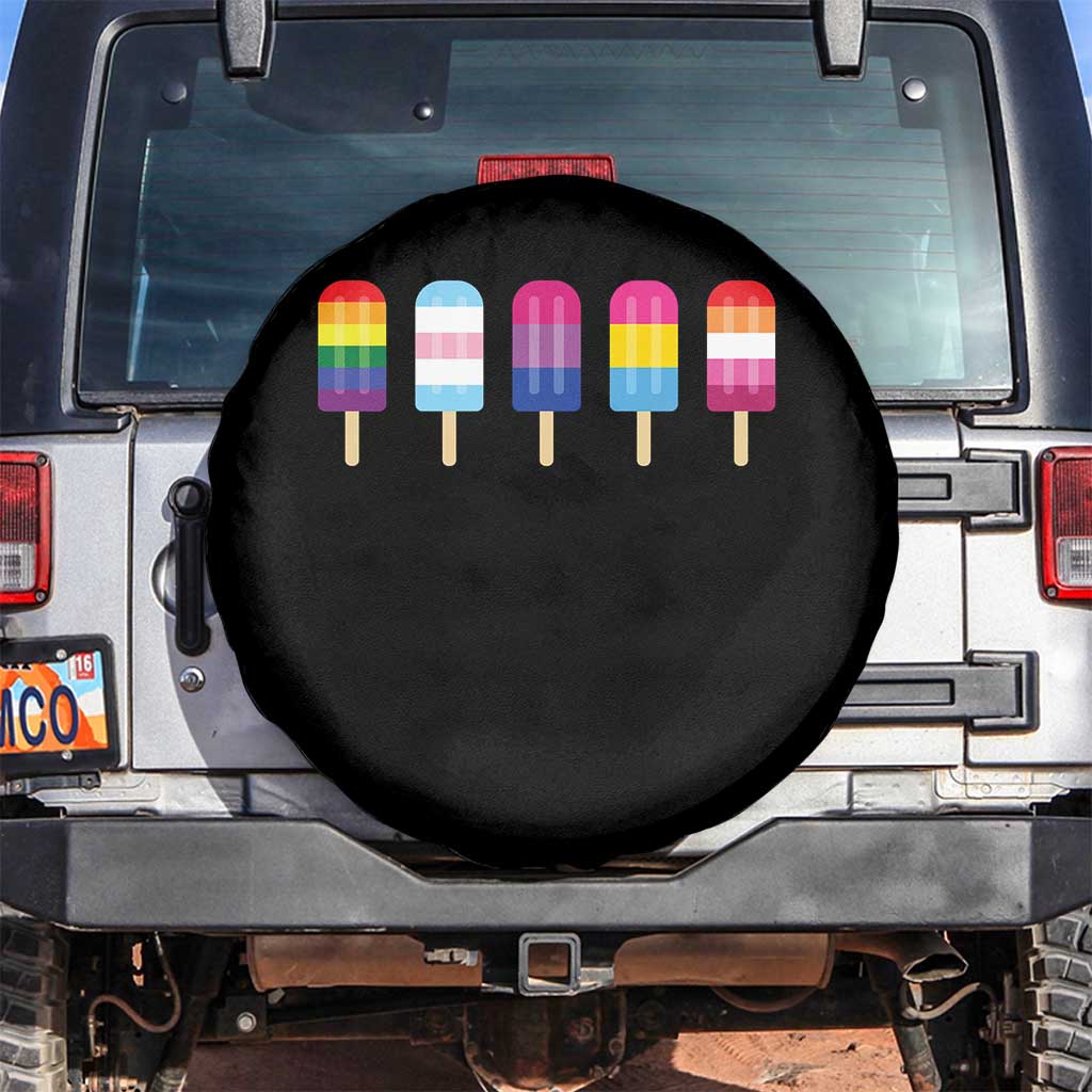 LGBT Rainbow Popsicles Spare Tire Cover Summer Ice Cream LGBTQ Pride Ally - Wonder Print Shop
