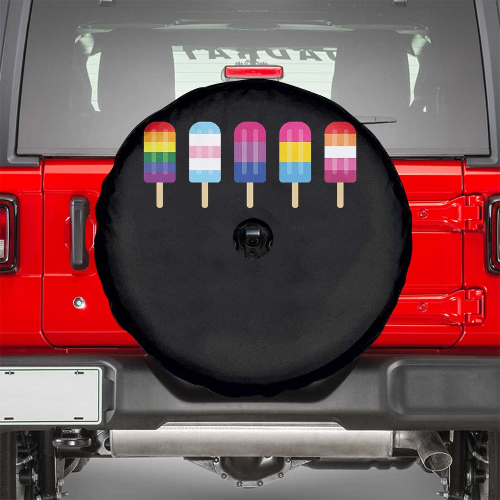 LGBT Rainbow Popsicles Spare Tire Cover Summer Ice Cream LGBTQ Pride Ally - Wonder Print Shop